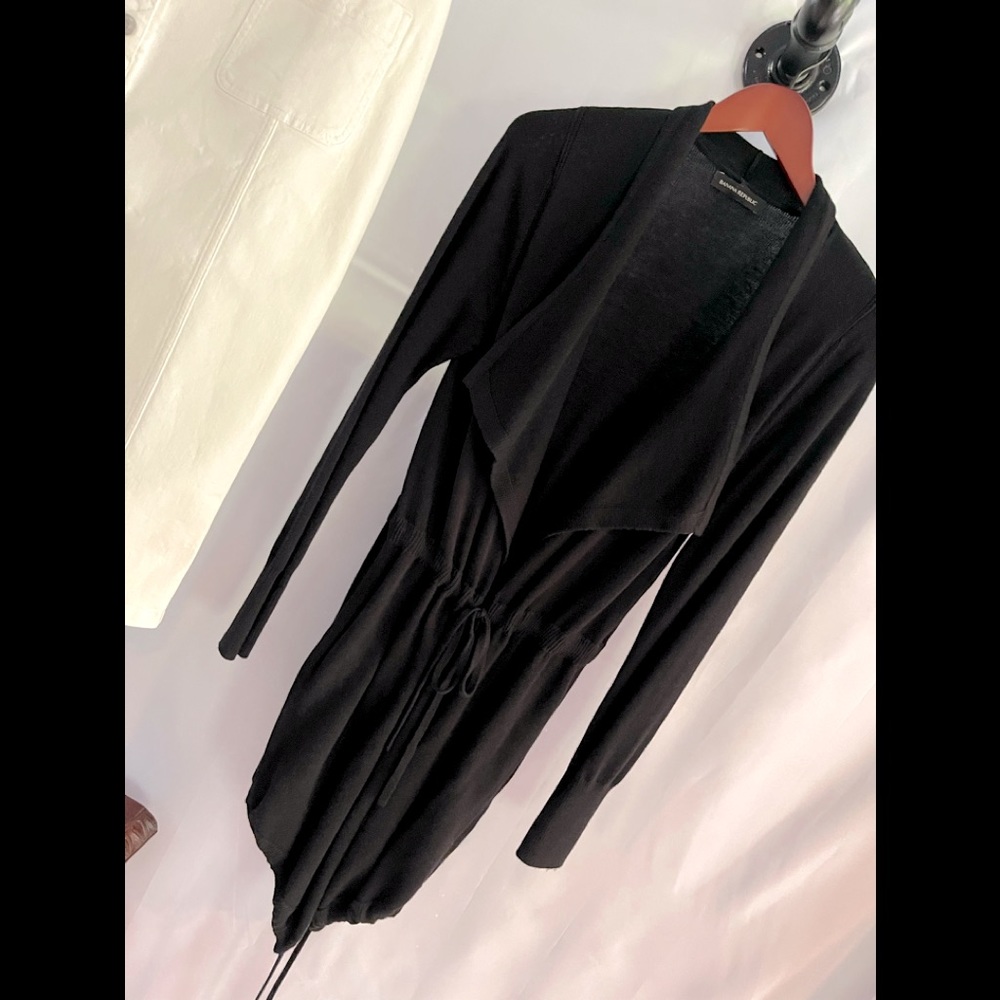 Banana Republic Ladies Deep Velvety Black Color Fine Wool Blend Cardigan